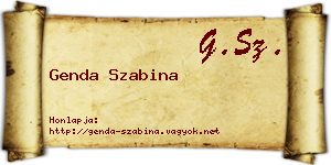 Genda Szabina névjegykártya