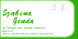 szabina genda business card